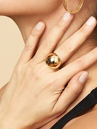 14K Yellow Solid Gold Cupola Ring