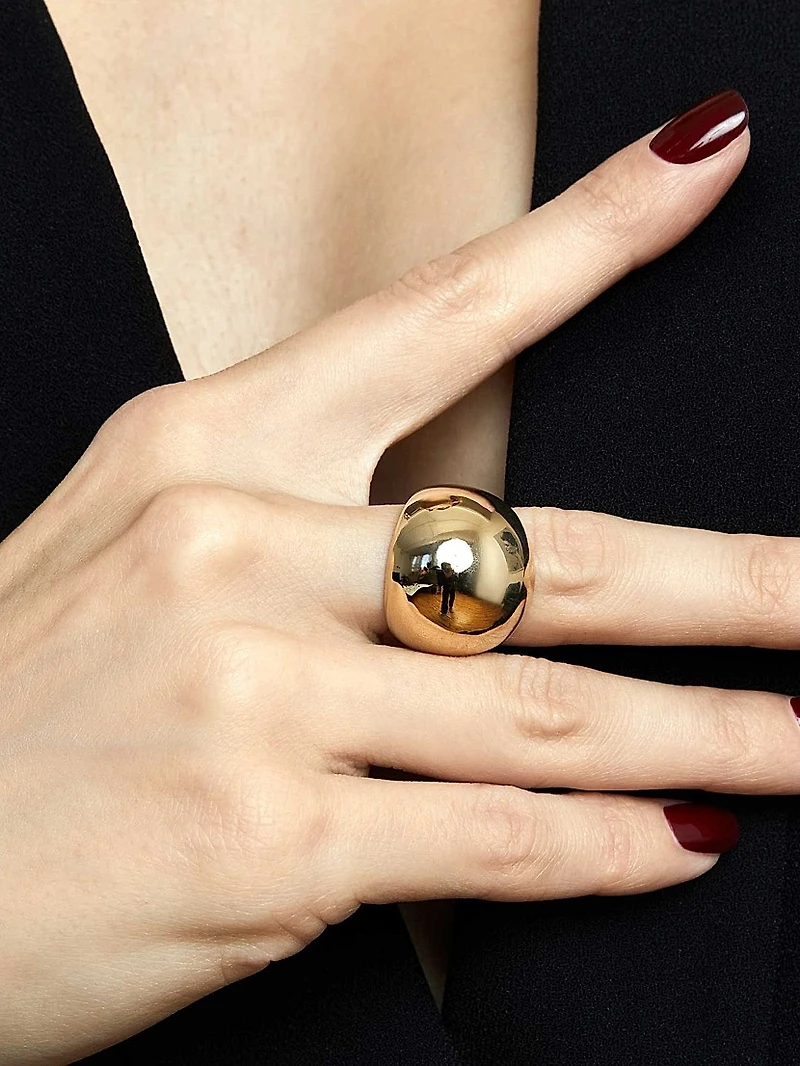14K Yellow Solid Gold Cupola Ring