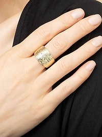 14K Yellow Solid Gold Dinner Party Ring