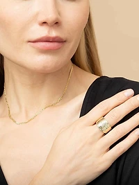 14K Yellow Solid Gold Dinner Party Ring