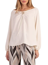 Hydra Self-Tie Boatneck Blouse