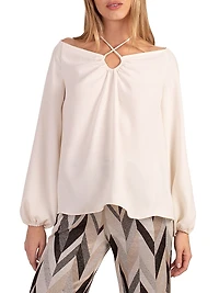Hydra Self-Tie Boatneck Blouse