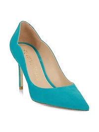 Stuart 85 Suede Scallop Pumps