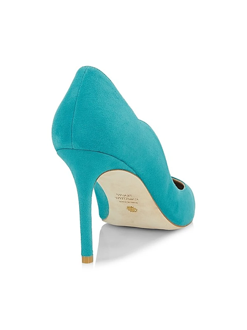 Stuart 85 Suede Scallop Pumps