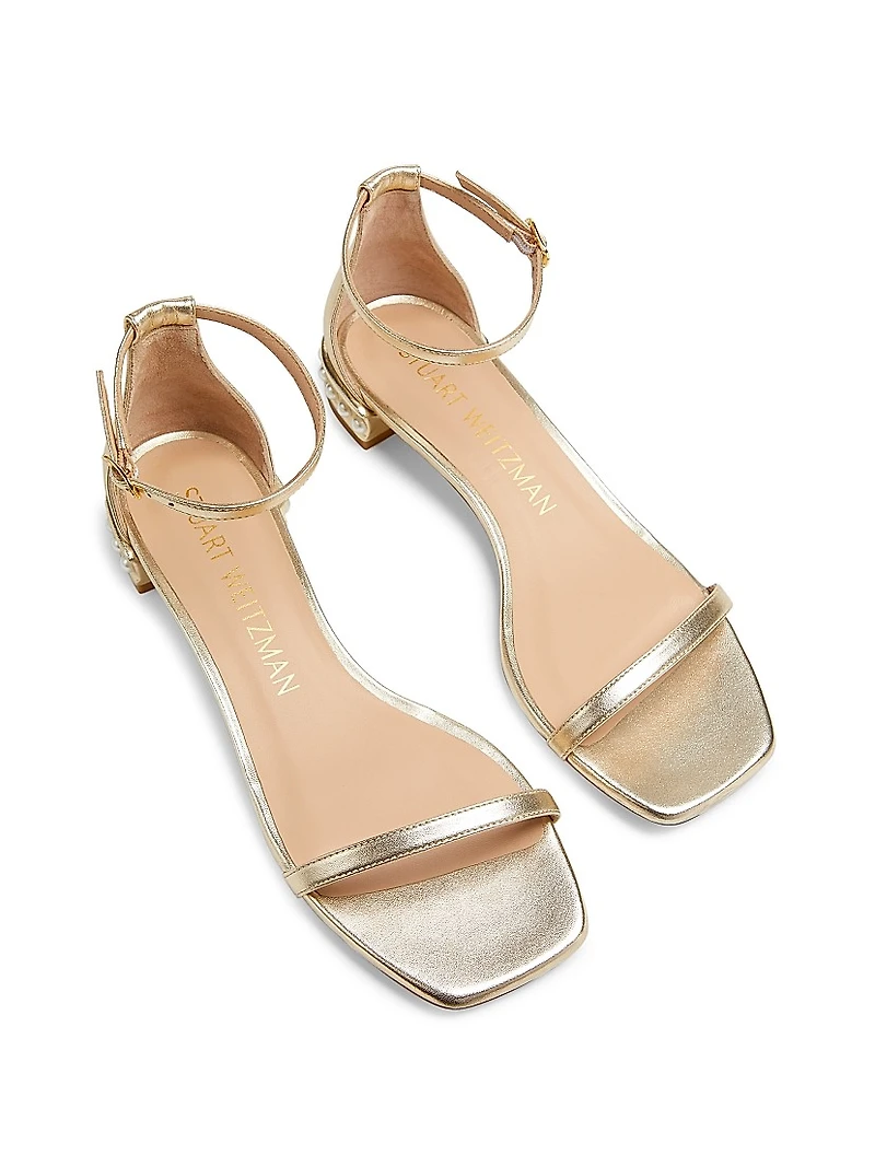 NudistCurve Metallic Leather Sandals