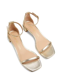 NudistCurve Metallic Leather Sandals