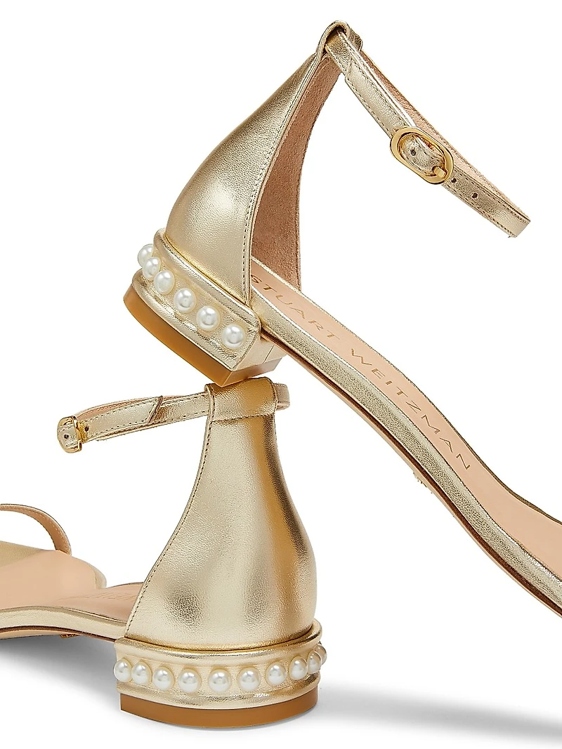 NudistCurve Metallic Leather Sandals