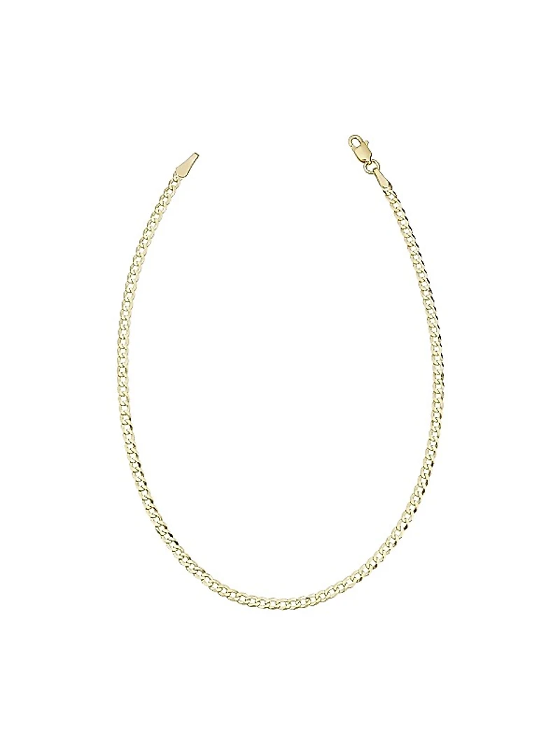 14K Yellow Solid Gold Carmine Curb Petite Bracelet