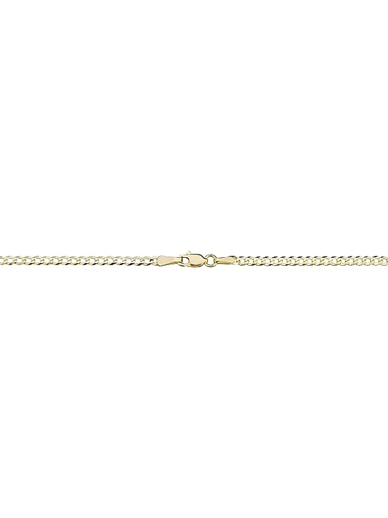 14K Yellow Solid Gold Carmine Curb Petite Bracelet
