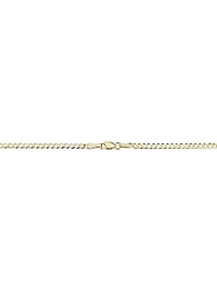 14K Yellow Solid Gold Carmine Curb Petite Bracelet