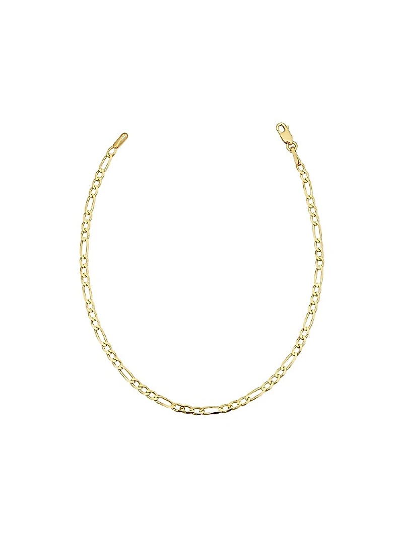 14K Yellow Solid Gold Florentine Figaro Petite Bracelet