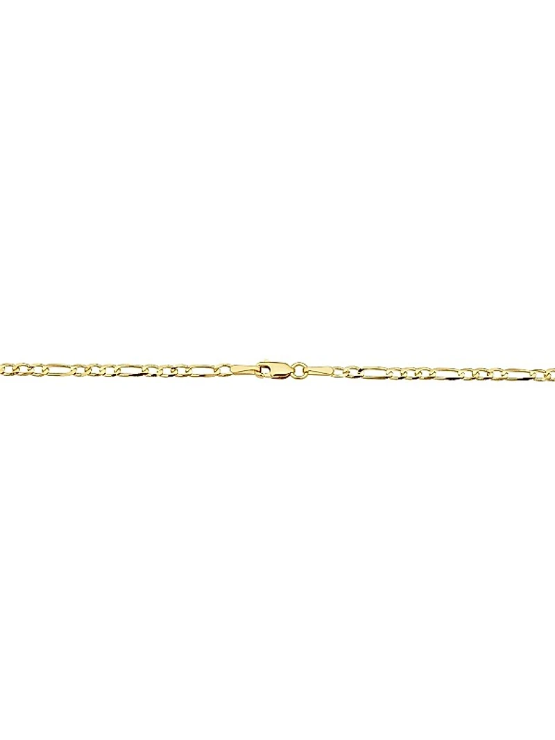 14K Yellow Solid Gold Florentine Figaro Petite Bracelet