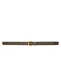 Cassandre Thin Belt with Square Buckle Smooth Leather
