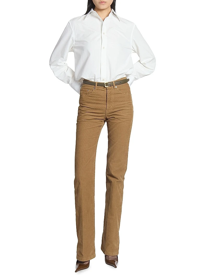 Cassandre Thin Belt with Square Buckle Smooth Leather
