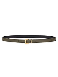 Cassandre Thin Belt with Square Buckle Smooth Leather