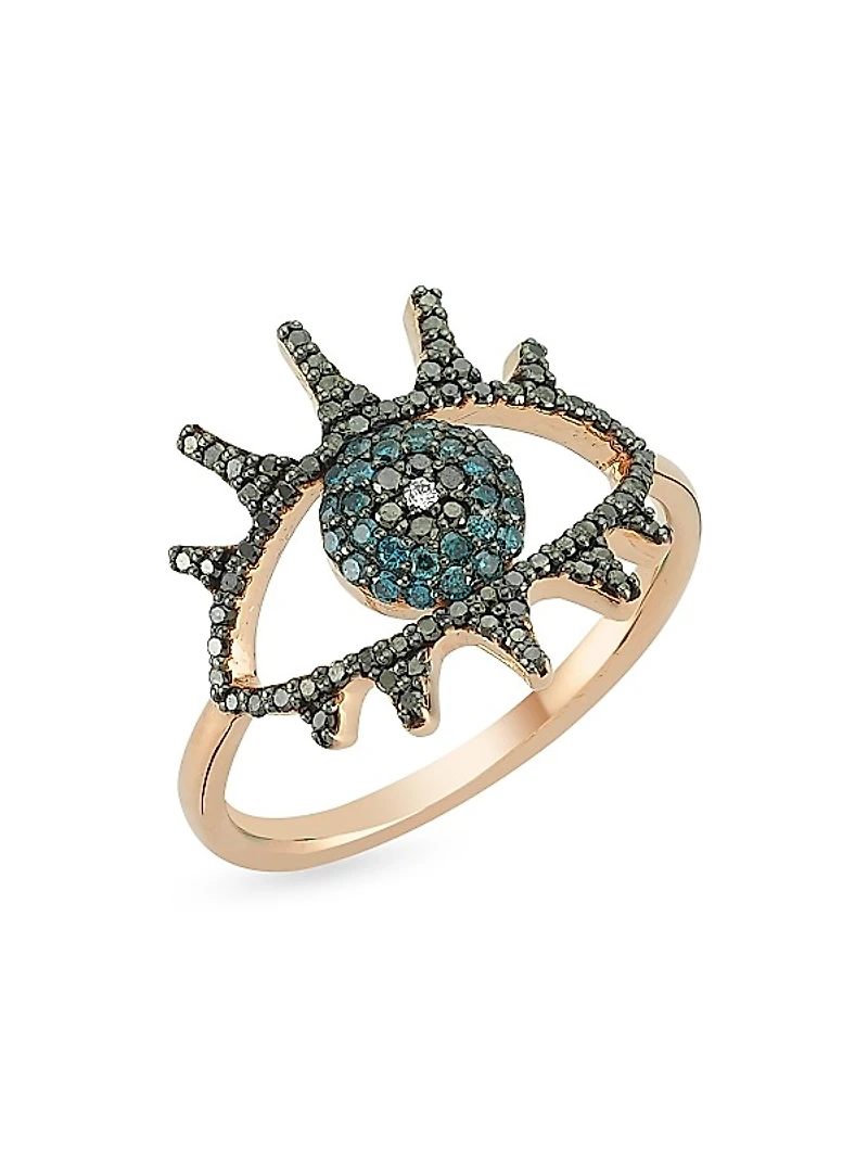 Eye Light 14K Rose Gold & TCW Diamond Ring
