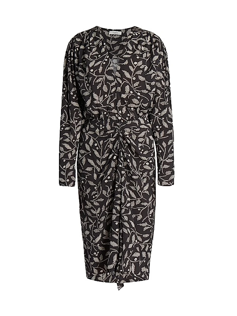 Danalia Gathered Leaf Cocktail Dress