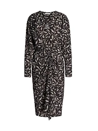 Danalia Gathered Leaf Cocktail Dress