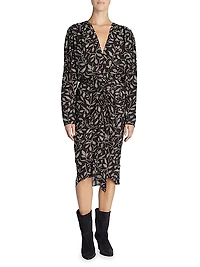 Danalia Gathered Leaf Cocktail Dress