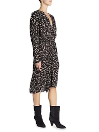 Danalia Gathered Leaf Cocktail Dress