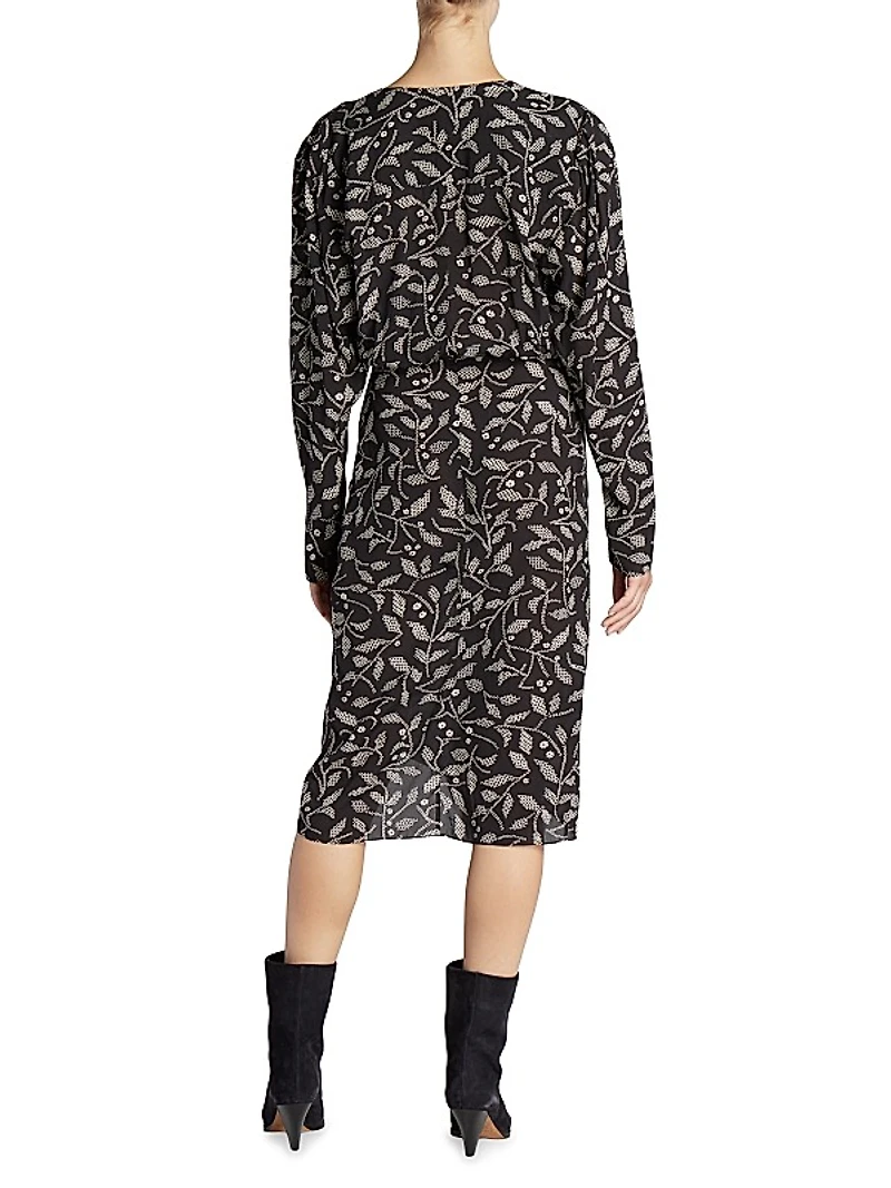 Danalia Gathered Leaf Cocktail Dress