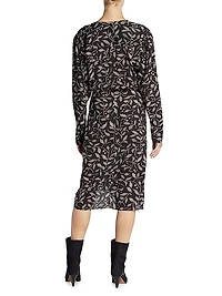 Danalia Gathered Leaf Cocktail Dress