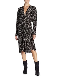 Danalia Gathered Leaf Cocktail Dress