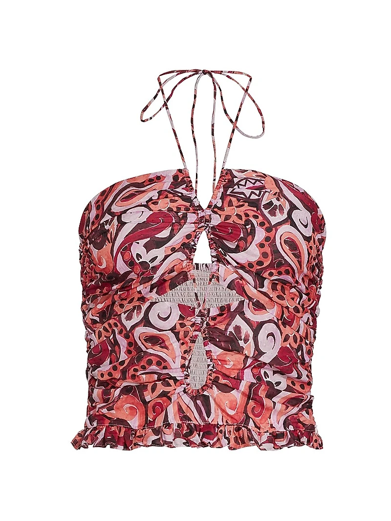 Sevres Printed Silk-Blend Top