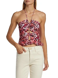 Sevres Printed Silk-Blend Top