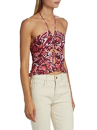 Sevres Printed Silk-Blend Top