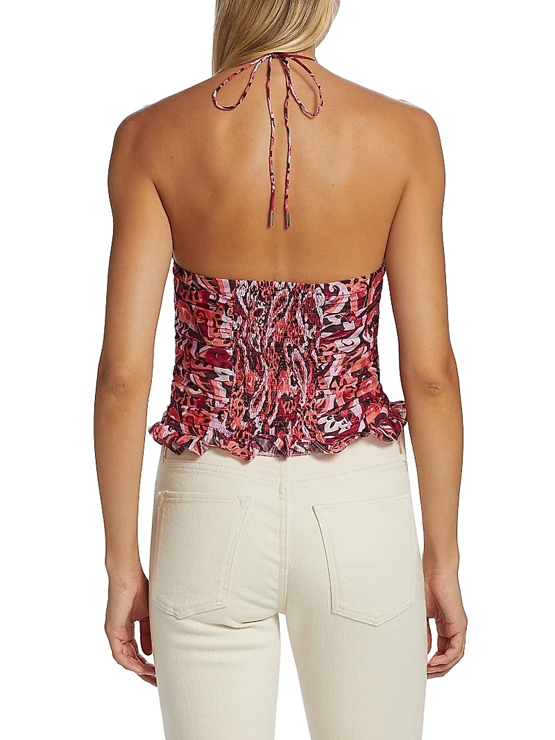 Sevres Printed Silk-Blend Top