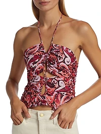 Sevres Printed Silk-Blend Top