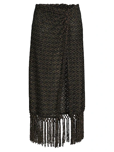 Gaia Zig-Zag Metallic Tassel Skirt