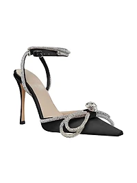 Double Bow 110MM Silk Satin Pumps