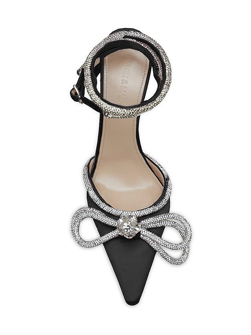 Double Bow 110MM Silk Satin Pumps