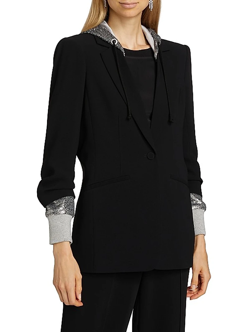 Khloe Sequin Hooded Blazer