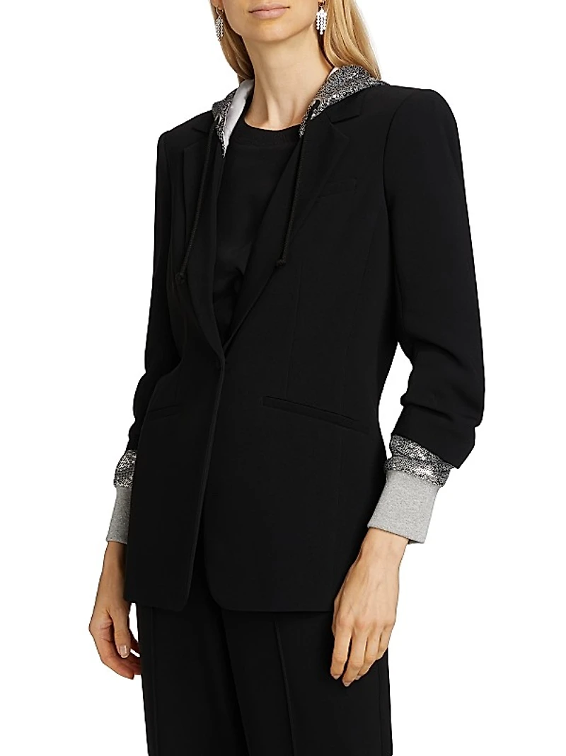 Khloe Sequin Hooded Blazer