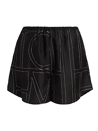 Silk Stitched-Logo Shorts