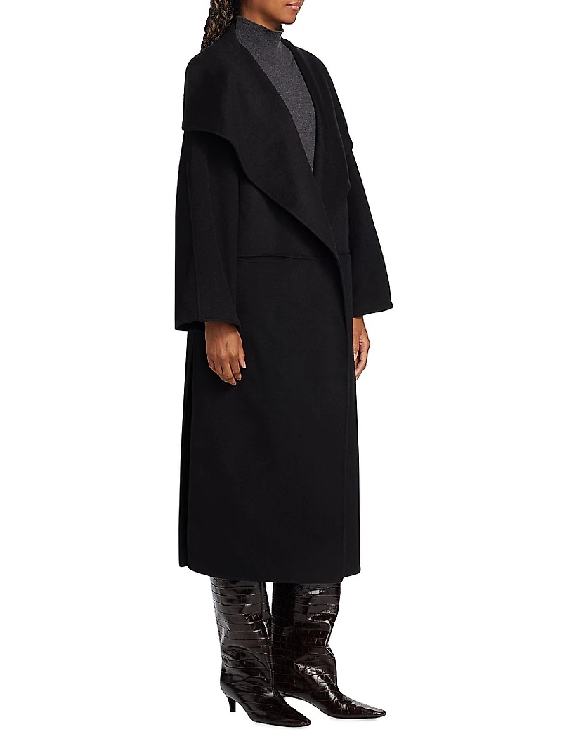 Open-Front Wool Coat