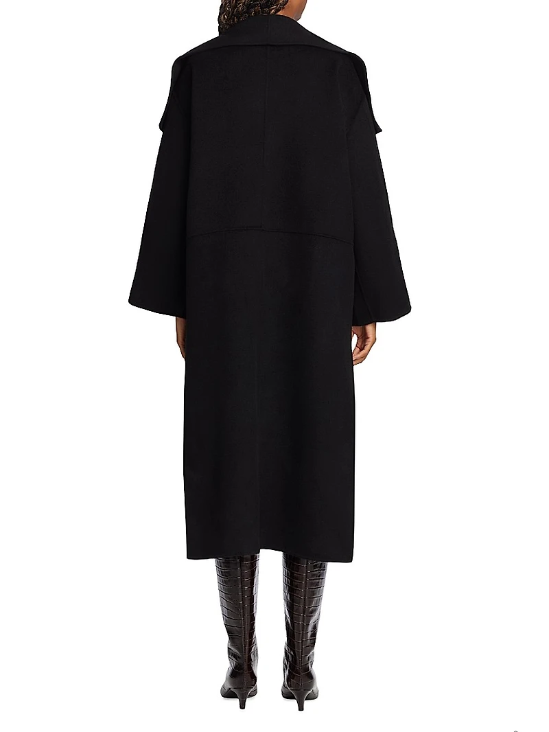 Open-Front Wool Coat
