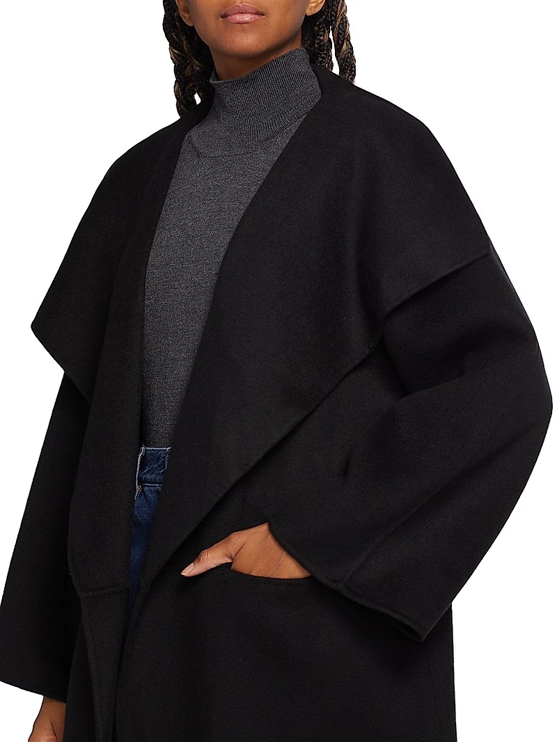 Open-Front Wool Coat
