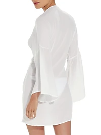 Perola Knotted Long-Sleeve Coverup