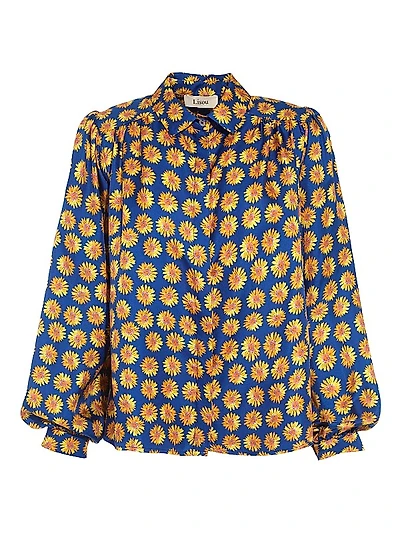 Printed Silk Twill Button-Front Shirt