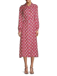 Checkered Belted Shirtdress