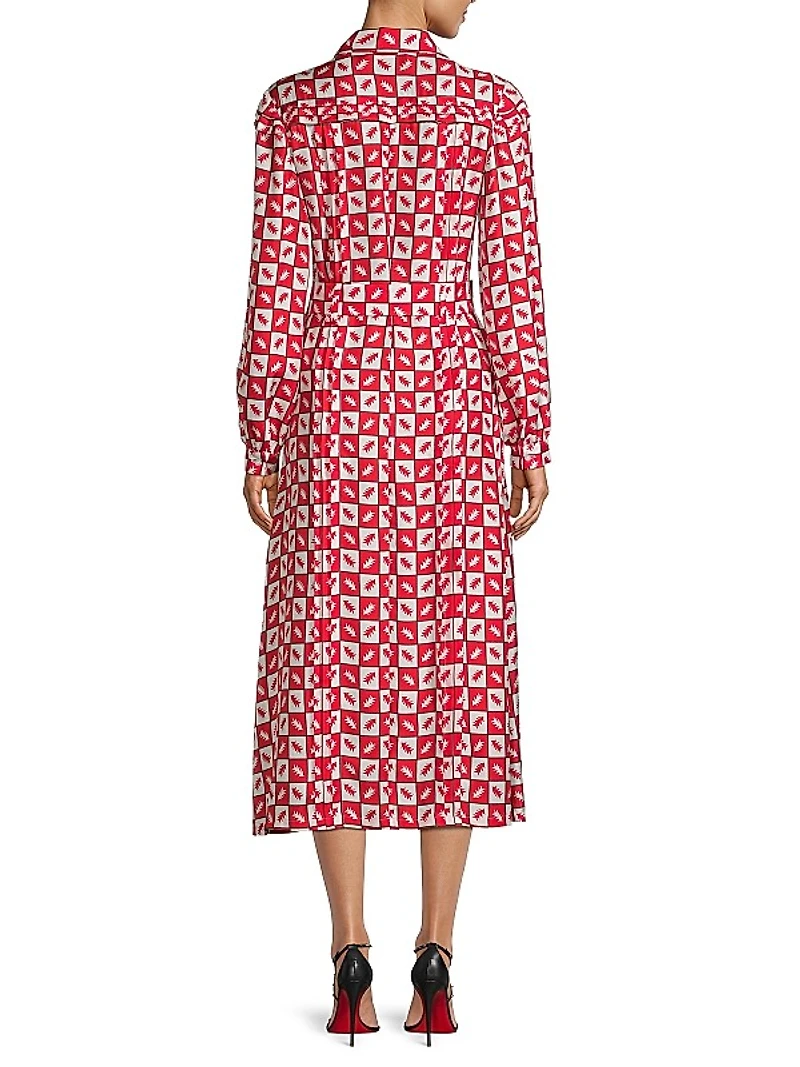 Checkered Belted Shirtdress