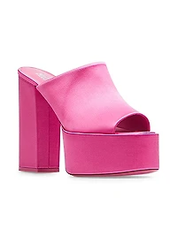 Sasha Satin Platform Mules