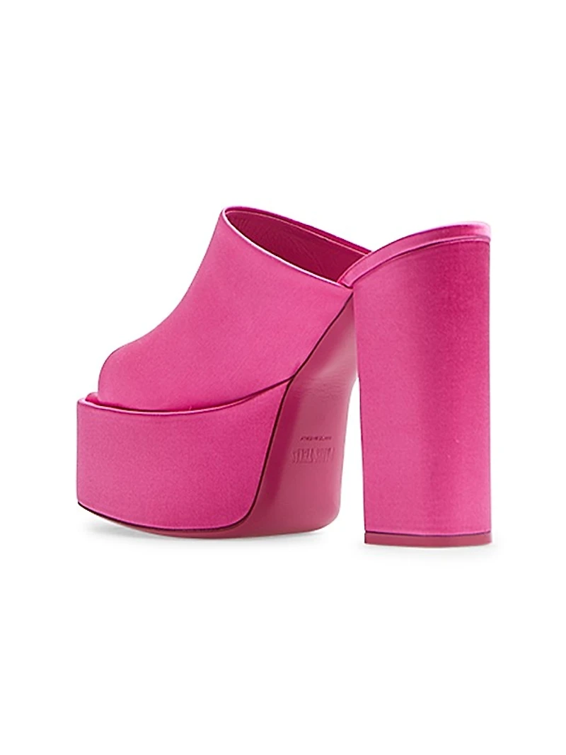 Sasha Satin Platform Mules