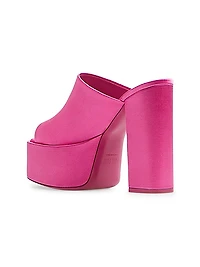 Sasha Satin Platform Mules