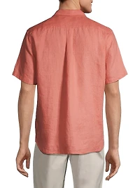 Linen Short-Sleeve Button-Up Shirt