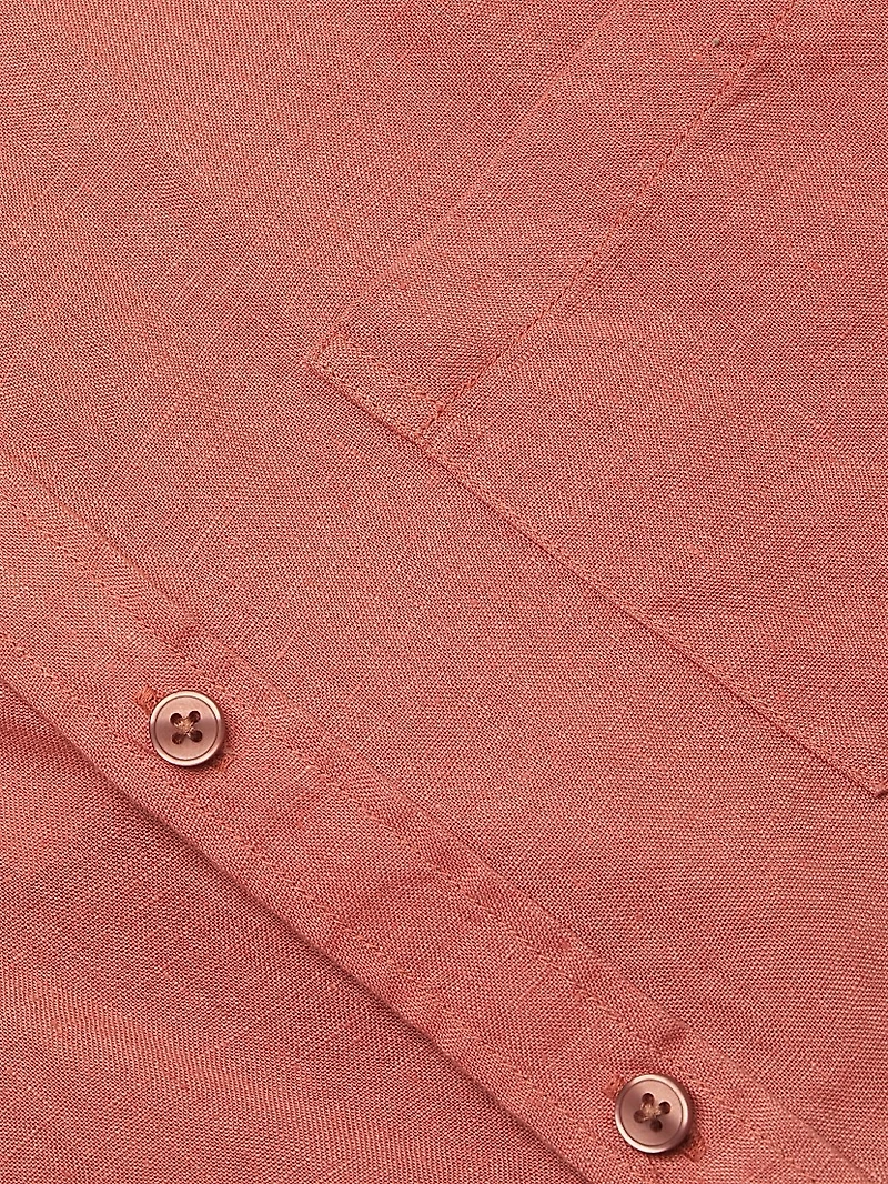 Linen Short-Sleeve Button-Up Shirt